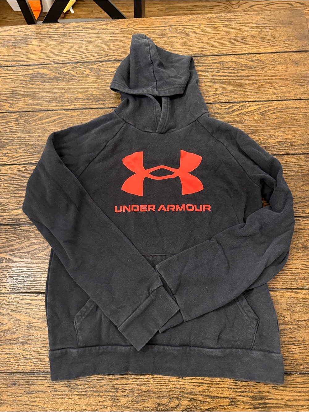 Under Armour Black Hoodie with Red Logo Kids Sweatshirt